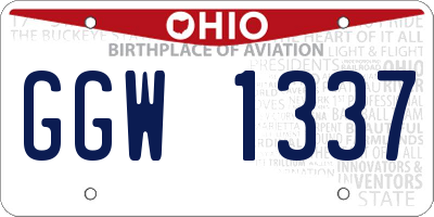 OH license plate GGW1337