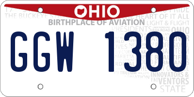 OH license plate GGW1380