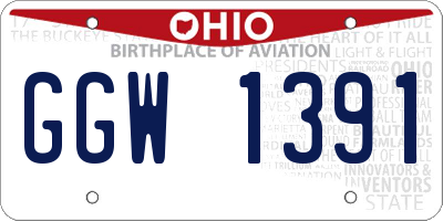 OH license plate GGW1391