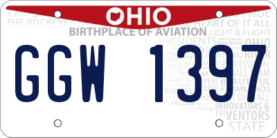 OH license plate GGW1397