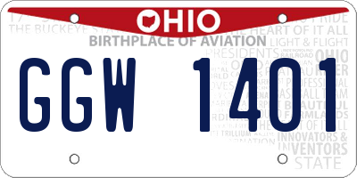 OH license plate GGW1401