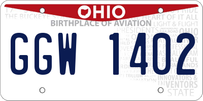 OH license plate GGW1402