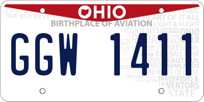 OH license plate GGW1411