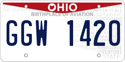 OH license plate GGW1420