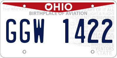 OH license plate GGW1422