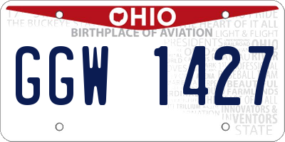 OH license plate GGW1427