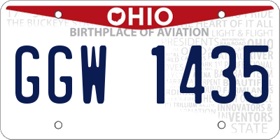 OH license plate GGW1435