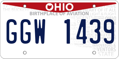 OH license plate GGW1439