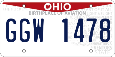 OH license plate GGW1478