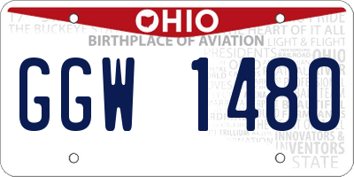 OH license plate GGW1480