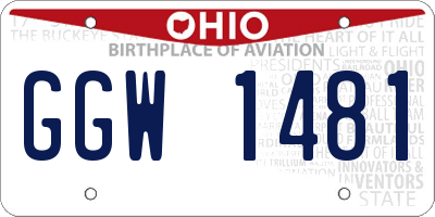 OH license plate GGW1481