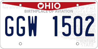 OH license plate GGW1502