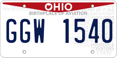 OH license plate GGW1540