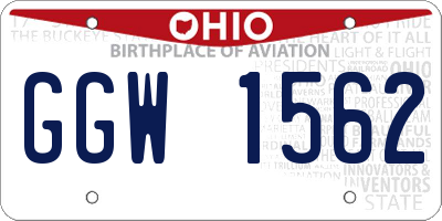 OH license plate GGW1562