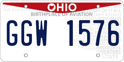 OH license plate GGW1576