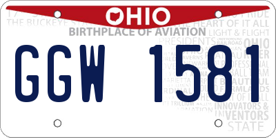 OH license plate GGW1581
