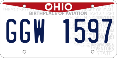OH license plate GGW1597