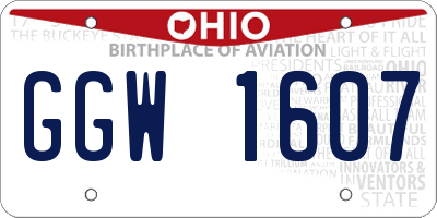 OH license plate GGW1607
