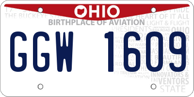 OH license plate GGW1609