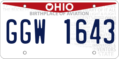OH license plate GGW1643