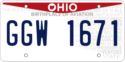OH license plate GGW1671