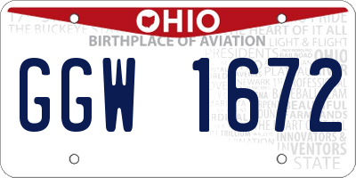 OH license plate GGW1672
