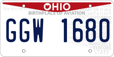 OH license plate GGW1680