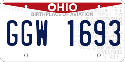 OH license plate GGW1693