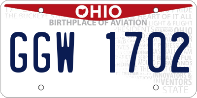 OH license plate GGW1702