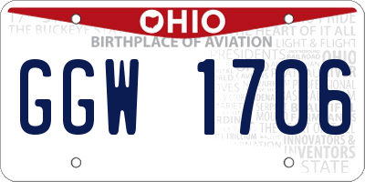 OH license plate GGW1706