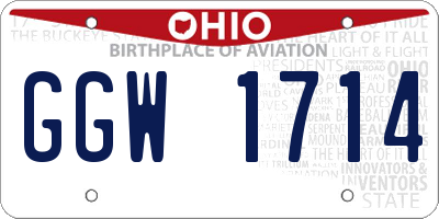 OH license plate GGW1714