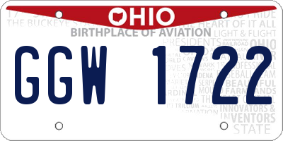 OH license plate GGW1722