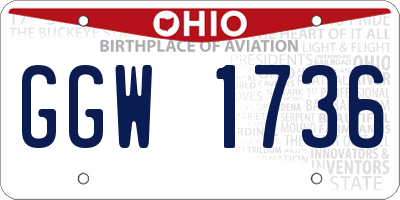 OH license plate GGW1736