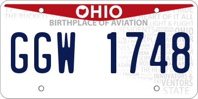 OH license plate GGW1748