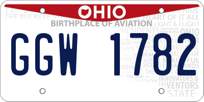 OH license plate GGW1782