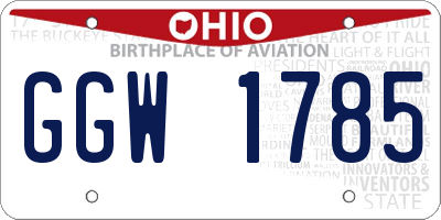 OH license plate GGW1785