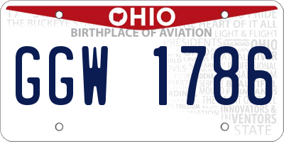 OH license plate GGW1786