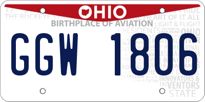 OH license plate GGW1806