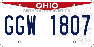OH license plate GGW1807