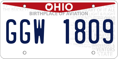 OH license plate GGW1809
