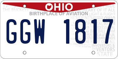 OH license plate GGW1817
