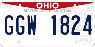 OH license plate GGW1824