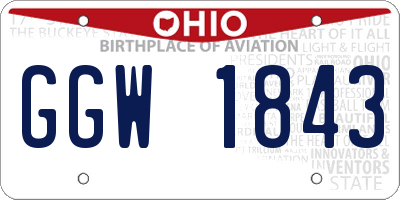 OH license plate GGW1843