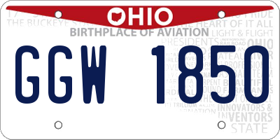 OH license plate GGW1850