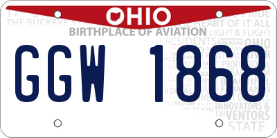 OH license plate GGW1868