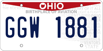 OH license plate GGW1881