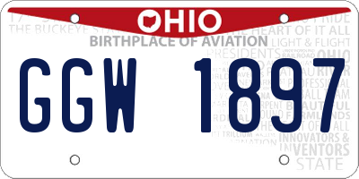 OH license plate GGW1897