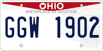 OH license plate GGW1902