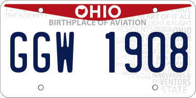 OH license plate GGW1908