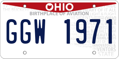 OH license plate GGW1971